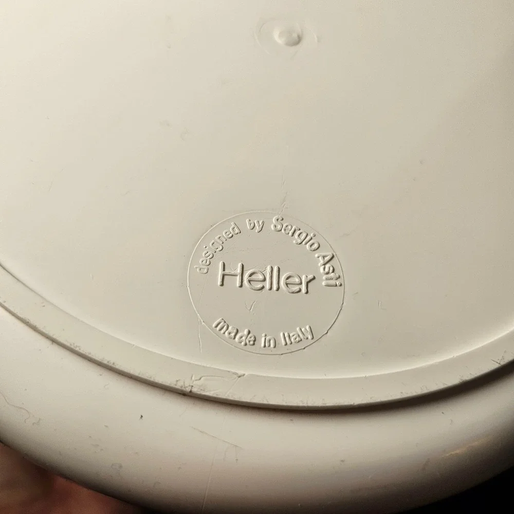 MCM 1970 Heller Sergio Asti White Melamine Ice Bucket Made in Italy Vintage Bar